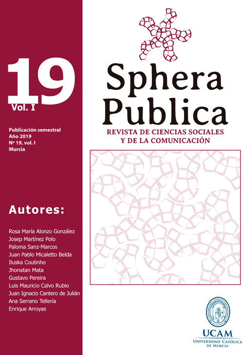 Portada de Sphera Publica, número 19, volumen 1.