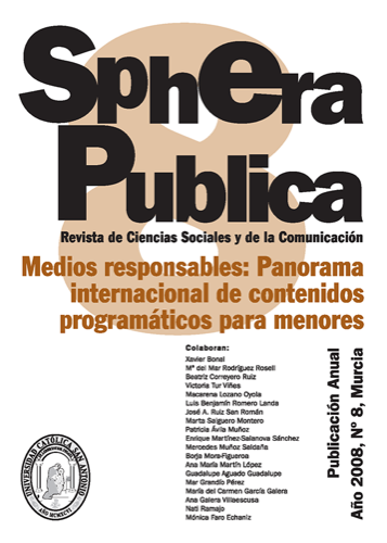 					Ver Núm. 8 (2008): MEDIOS RESPONSABLES: PANORAMA INTERNACIONAL DE CONTENIDOS PROGRAMÁTICOS PARA MENORES
				